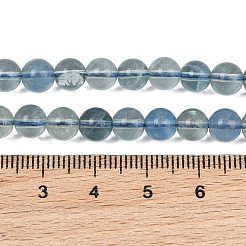 天然ブルーの蛍石ビーズ連売り  スムーズなラウンド  6mm  穴：0.8mm  約65個/連  15.75''（40センチメートル）&nbsp;GG-CBAF158-6mm