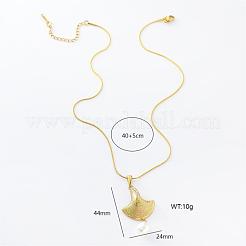 フランス製ステンレススチールとラウンドホワイトシェルパールのファンペンダントネックレス（女性用）3個  ゴールドカラー  15.75インチ（40cm）&nbsp;DZ3657