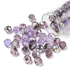 ファイアポリッシュチェコガラスビーズ  多面カット  アナナス属  パープル  7.5~8x8mm  穴：1.2mm  約120個/袋&nbsp;LAMP-O017-151-V1M8