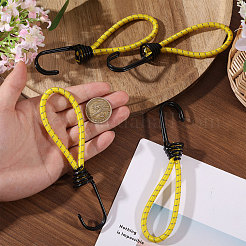 ラテックス製アウトドアキャンプテント用伸縮ロープフック  鉄のフック付き  きいろ  145x43x25.5mm&nbsp;FIND-WH0816-219D