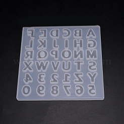食品グレードの DIY ペンダント シリコン型  レジン型  aからzまでの文字  ホワイト  135x133mm&nbsp;PW-WG923E7-01