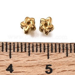 304ステンレススチールビーズ  イオンプレーティング（ip）  スター  18KGP本金メッキ  4x4x4mm  穴：1.5mm&nbsp;STAS-L315-050G