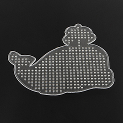 5x5mmDIYアイロンビーズに使用ABCプラスチックペグボード  クジラ形状  透明  125x148x5mm&nbsp;X-DIY-Q009-43