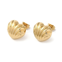 304ステンレススチールスタッドピアス  ハート  ゴールドカラー  12x14mm&nbsp;EJEW-S230-01G