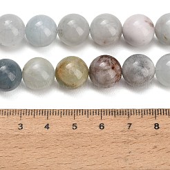 天然石アクアマリンビーズ連売り  スムーズなラウンド  12mm  穴：1mm  約15個/連  7.24~7.44''（18.4~18.9センチメートル）&nbsp;GG-CBA1CAF-A02-12mm