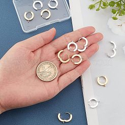 304ステンレススチール製ハギーフープピアス金具12個  カン付き  リング  ローズゴールド  15.5x14x3mm  穴：1.6mm  ピン：1mm&nbsp;STAS-UN0032-25