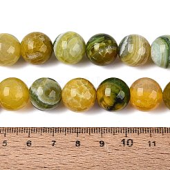 天然石ドラゴンアゲート瑪瑙ビーズ連売り  ラウンド  染め＆加熱  14mm  穴：0.8~1.2mm  約28個/連  14.96~15.35インチ（38~39cm）&nbsp;G-Q606-42B-D02