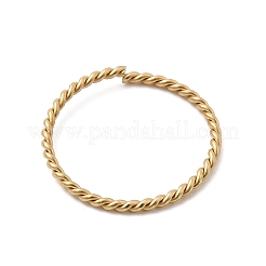 304ステンレススチールオープン丸カン  ツイストラウンド  ゴールドカラー  21.5~22x1.5mm  内径：19~20mm&nbsp;X-STAS-F191-11G-D