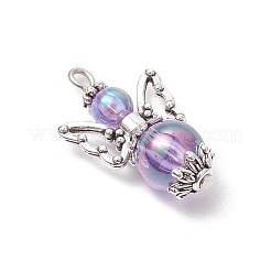 透明なアクリルパーツ  合金ビーズで  天使  ミックスカラー  27.5~28.5x18x10mm  穴：2mm  8個/セット&nbsp;PALLOY-JF03574-02