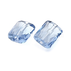 ガラス模造オーストリアクリスタルビーズ  長方形  多面カット  ライトスチールブルー  8x6.5x4mm  穴：1.2mm&nbsp;GLAA-P071-01A-14