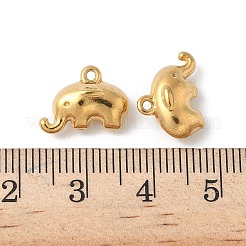 304ステンレススチールチャーム  イオンプレーティング（ip）  象のチャーム  18KGP本金メッキ  10x14x5mm  穴：1.2mm&nbsp;STAS-F320-09G