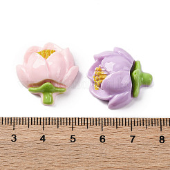 オペーク樹脂カボション  花  ミックスカラー  23.5x21x9mm&nbsp;RESI-R455-01A
