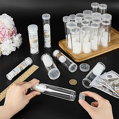 24個 6スタイル 透明プラスチックコイン収納チューブ  記念コイン収集用品として  透明  27~40x103.5~142mm  内径：20.5~35.5mm  4個/スタイル&nbsp;AJEW-FG0008-02