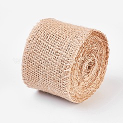 リネンロール  クラフト作りのためのジュートリボン  バリーウッド  5cm&nbsp;OCOR-WH0027-C-01