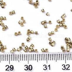 Fgb 11/0グレードaガラスシードビーズ  シリンダー  均一なシードビーズサイズ  メタリックカラー  ライトカーキ  1.5x1mm  穴：0.5mm  約20000個/袋&nbsp;SEED-S030-1207
