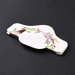 ペーパー ジュエリー イヤリング ディスプレイ カード  イヤリング ネックレス ホルダー カード  六角  花柄  5x7.95x0.4cm  穴：7mmと11x6mmと1mm&nbsp;DIY-B061-03C