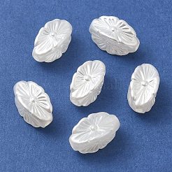 ABSプラスチックパール調ビーズ  花  ホワイト  14x7x7mm  穴：1.5mm  約1351個/500g&nbsp;KY-I009-17