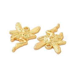 ラックメッキ合金ペンダント  エンジェルチャーム  マットゴールドカラー  21.5x15x2mm  穴：1.5mm&nbsp;FIND-H034-18G