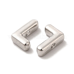 合金ビーズ  長持ちメッキ  カドミウムフリー＆鉛フリー  文字L  文字L  14x10x4.5mm  穴：2mm&nbsp;PALLOY-E024-28L-P