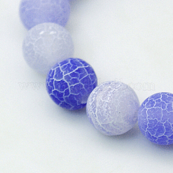 天然石クラック瑪瑙ビーズ連売り  染め  ラウンド  グレードA  藤紫色  4mm  穴：0.8mm  約93個/連  15インチ&nbsp;G-G055-4mm-7