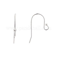 925スターリングシルバーピアスフック  スタンプ925個付き  銀  20~21.5x11x1.5mm  ピン：0.7mm&nbsp;X-STER-K167-051A-S