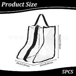 ハンドル付き透明PVCプラスチック製靴収納ジッパーバッグ  長方形  ブラック  31x25x20cm&nbsp;ABAG-WH0045-71A