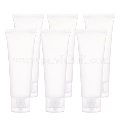 マットプラスチック詰め替え式化粧品ボトル  フリップキャップ付き  透明  120x46x30mm  容量：50ミリリットル&nbsp;X1-MRMJ-WH0024-01C