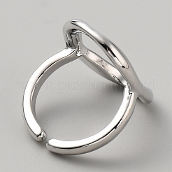 中空楕円形合金オープンカフリング  プラチナ  usサイズ5 1/2(16.1mm)&nbsp;RJEW-WH0002-20