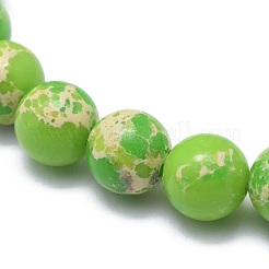 合成レガライトビーズストレッチブレスレット  ラウンド  染め  芝生の緑  2インチ〜2-3/8インチ（5~6cm）  ビーズ：5.8~6.8mm&nbsp;X-BJEW-K212-A-027-1