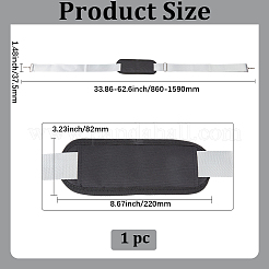 ショルダーパッド付きの調節可能なナイロンバッグストラップ  プラチナ  銀  860~1590x37.5mm&nbsp;AJEW-WH20018-242A