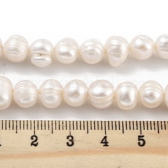 天然養殖淡水パールビーズ連売り  ポテト  古いレース  7~8mm  穴：0.6mm  約26個/連  6.69インチ（17cm）&nbsp;PEAR-C003-01C