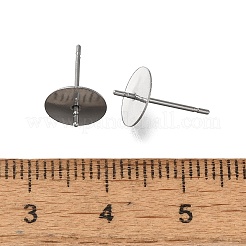 変色防止 304 ステンレススチール スタッドピアス金具  片穴パーツ用  ステンレス鋼色  14x8mm  ピン：12x0.8mm&nbsp;STAS-P370-01E-P