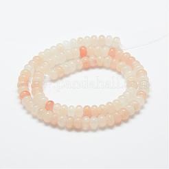 天然石ピンクアベンチュリンビーズ連売り  ロンデル  6x4mm  穴：1mm  約96~97個/連  15インチ&nbsp;G-G665-04-6x4mm
