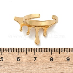304ステンレススチールカフリング  模造パールと  ゴールドカラー  内径：18mm  飾る：16x26ミリメートル&nbsp;RJEW-S629-09G-C
