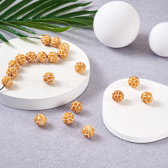 20個のシリコンビーズ  ラウンド  ゴールド  14.5mm  穴：2mm&nbsp;SIL-TA0001-09