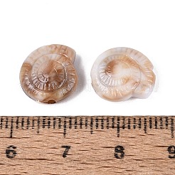 ツートンカラーの不透明なプラスチックビーズ  巻き貝  ペルー  12x11~11.5x4~4.5mm  穴：1.5~1.6mm  約1515個/500g&nbsp;KY-N025-52