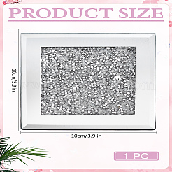 正方形ガラスコースター1枚  カップマット  銀  99x99x8.5mm&nbsp;AJEW-LP0007-02