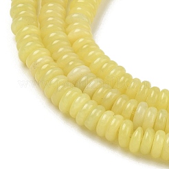 天然石レモンジェイド翡翠ビーズ連売り  滑らかなロンデル  6.5x2.5mm  穴：1.1mm  約167個/連  14.88''（37.8センチメートル）&nbsp;GG-CBAC08A-A03-01