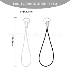 2 個 2 色のポリエステルコード携帯ストラップ  プラチナメッキ鉄パーツ  ミックスカラー  5.6cm  50個/カラー&nbsp;AJEW-GF0005-04