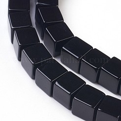 ナチュラルブラックオニキスビーズ連売り  染め＆加熱  キューブ  8x8mm  穴：1.2mm  約48個/連  15.5インチ&nbsp;G-K282-03B