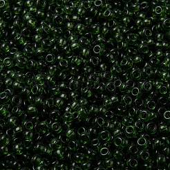 MIYUKIラウンドロカイユビーズ  日本製シードビーズ  （rr158)透明オリーブ  8/0  3mm  穴：1mm  約422~455PCS /ボトル  10 G /ボトル&nbsp;SEED-JP0009-RR0158