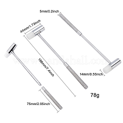 アイアンミニ多機能ハンマージュエリーメンテナンスツール  時計修理工具  ゴム入り  プラチナ  188x5mm&nbsp;TOOL-BC0001-76P