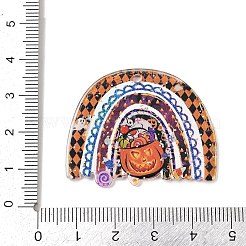 ハロウィンプリントアクリルパーツ  カボチャ  32.5x39.5x2mm  穴：2mm&nbsp;MACR-I041-02A