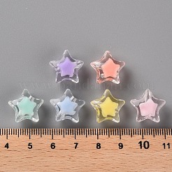 透明なアクリルビーズ  二層ビーズ  多面カット  スター  ミックスカラー  14x15x8.5mm  穴：2mm  約518個/500g&nbsp;TACR-S152-02A