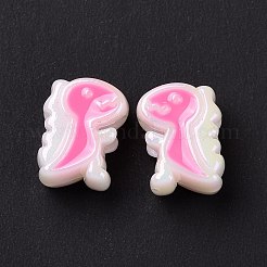 UVメッキレインボー虹色アクリルヨーロピアンビーズ  大穴ビーズ  エナメル  恐竜  ミックスカラー  13.5x11x7mm  穴：4mm&nbsp;SACR-E009-41