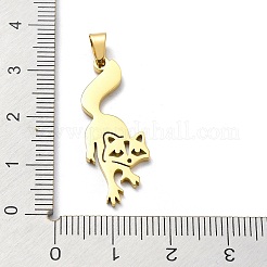 304ステンレスペンダント  アライグマの魅力  ゴールドカラー  31x11.5x1.4mm  穴：5.5x3mm&nbsp;LS-STAS-D036-12G
