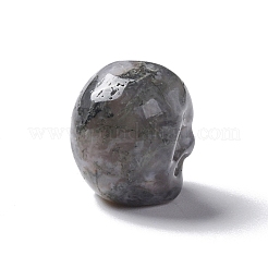 天然苔瑪瑙ビーズ  スカル  13x10x11.5mm  穴：1mm&nbsp;G-I352-09
