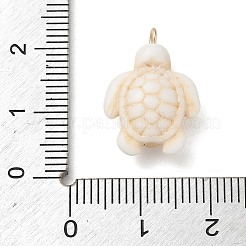真鍮と樹脂のペンダント  亀のチャーム  鉛フリー＆カドミウムフリー  18KGP本金メッキ  ラックめっき  長持ちメッキ  ホワイト  13.5x6.5x19.5mm  穴：1.6mm&nbsp;RE-CBA9A00-01G-02