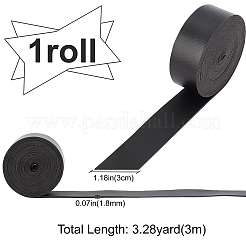 PUレザーコード1ロール  フラット  ブラック  30x1.8mm  約3.28ヤード（3m）/ロール&nbsp;DIY-GF0004-62A