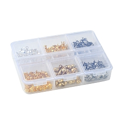 ステンレススチール、真鍮、鉄のボールチープ  カロット終了  クラムシェルノットカバー  ミックスカラー  4~8x4~8x2~4mm  穴：1~1.4mm&nbsp;FIND-FS0002-49